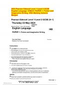 2024 Pearson Edexcel Level 1&sol;Level 2 GCSE  English Language 1EN0&sol;01 PAPER 1&colon; Fiction and  Imaginative Writing&period; With Marking Scheme  Merged 
