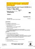 2024 Pearson Edexcel Level 1&sol;Level 2 GCSE  Chemistry 1CH0&sol;1F PAPER 1&period; With Marking  Scheme Merged 