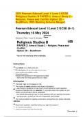 2024 Pearson Edexcel Level 1&sol;Level 2 GCSE  Religious Studies B PAPER 2&colon; Area of Study 2 &ndash;  Religion&comma; Peace and Conflict Option 2D &ndash;  Buddhism&period; With Marking Scheme Merged  Pearson Edexcel Level 1&sol;Level 2 GCSE &lpar;9&ndash;1&rpar;  Thursday 16 May 2024 