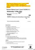 2024 Pearson Edexcel Level 1&sol;Level 2 GCSE  Arabic 1AA0&sol;3H PAPER 3&colon; Reading and  understanding in Arabic&period; With Marking Scheme  Merged      Pearson Edexcel Level 1&sol;Level 2 GCSE &lpar;9&ndash;1&rpar;    Wednesday 15 May 2024   reference 1AA0&sol;3H 
