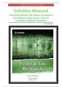Solution Manual  SOLUTION MANUAL FOR Federal Tax Research 13th Edition by Roby Sawyers Gill&vert;&vert;ALL CHAPTERS&vert;&vert;VERIFIED ASNSWERS