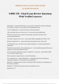 URBS 230 - Final Exam Review Questions With Verified Answers
