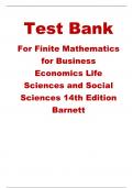 Test Bank For Finite Mathematics for Business&comma; Economics&comma; Life Sciences&comma; and Social Sciences 14th Edition All Chapters - 9780137553426 