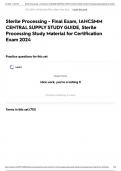 Sterile Processing - Final Exam&comma; IAHCSMM CENTRAL SUPPLY STUDY GUIDE&comma; Sterile Processing Study Material for Certification Exam 2024