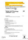 2024 Pearson Edexcel Level 1&sol;Level 2 GCSE  Design and Technology 1DT0&sol;1A&period; COMPONENT  1&colon; Metals&period;  Question Paper & Marking Scheme Merged    Pearson Edexcel Level 1&sol;Level 2 GCSE &lpar;9&ndash;1&rpar;   Tuesday 18 June 2024   reference 1DT0&sol;1A 