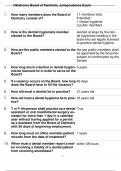 OKLAHOMA BOARD OF DENISTRY JURISPRUDENCE EXAM NEWEST ACTUAL EXAM WITH COMPLETE QUESTIONS AND CORRECT VERIFIED ANSWERS &lpar;DETAILED ANSWERS&rpar; ALREADY GRADED A&plus; 100&percnt; GUARANTEED TO PASS CONCEPTS&excl;&excl;&excl;