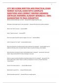 CITY MD SCRIBE WRITTEN AND PRACTICAL EXAM NEWEST ACTUAL EXAM WITH COMPLETE QUESTIONS AND CORRECT VERIFIED ANSWERS &lpar;DETAILED ANSWERS&rpar; ALREADY GRADED A&plus; 100&percnt; GUARANTEED TO PASS CONCEPTS&excl;&excl;&excl;