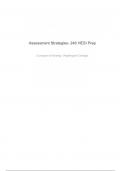 Assessment Strategies- 246 HESI Prep Questions and Answers &vert;100&percnt; Verified Correct Answers &vert; complete solution &vert; Grade A&plus;