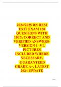 2024 - 2025 RN HESI EXIT EXAM Questions and Answers &vert;100&percnt; Verified Correct Answers &vert; complete solution &vert; Grade A&plus;