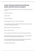 Cystic Fibrosis NCLEX Final Review Exam And All Correct Answers&period;
