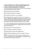 Lewis Chapter 42  Nursing Management  Lower Gastrointestinal Problems Questions and Answers &vert;100&percnt; Verified Correct Answers &vert; complete solution &vert; Grade A&plus;