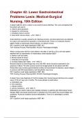 Chapter 42&semi; Lower Gastrointestinal Problems Lewis-Medical-Surgical Nursing Questions and Answers &vert;100&percnt; Verified Correct Answers &vert; complete solution &vert; Grade A&plus;