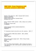 DMD 5400 - Exam Questions with complete solutions &lpar;2024-2025&rpar;&period;