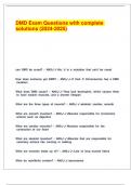 DMD Exam Questions with complete solutions &lpar;2024-2025&rpar;&period;