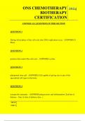ONS CHEMOTHERAPY BIOTHERAPY CERTIFICATION QUESTIONS AND ANSWERS 2025