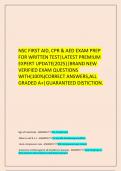 NSC FIRST AID&comma; CPR & AED EXAM PREP FOR WRITTEN TEST&vert;LATEST PREMIUM EXPERT UPDATE&lpar;2025&rpar;&vert;BRAND NEW VERIFIED EXAM QUESTIONS WITH&lpar;100&percnt;&rpar;CORRECT ANSWERS&comma;ALL GRADED A&plus;&vert;GUARANTEED DISTICTION&period;