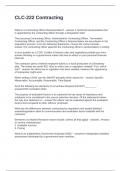 CLC-222 Contracting Questions with Accurate Answers