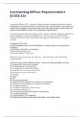 Contracting Officer Representative &lpar;COR&rpar; 101 Questions and Answers Accurate