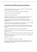Contracting Officer Representatives Questions with Accurate Answers