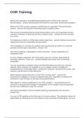 COR Training Questions and Answers 