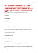 CLEP AMERICAN GOVERNMENT TEST 1 EXAM WITH COMPLETE QUESTIONS AND CORRECT VERIFIED ANSWERS&lpar;DETAILED ANSWERS&rpar;ALREADY GRADED A&plus;&sol;NEW VERSION&excl; 100&percnt; GUARANTEED PASS&excl;