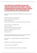 CLEP AMERICAN GOVERNMENT EXAM WITH COMPLETE QUESTIONS AND CORRECT VERIFIED ANSWERS&lpar;DETAILED ANSWERS&rpar;ALREADY GRADED A&plus;&sol;NEW VERSION&excl; 100&percnt; GUARANTEED PASS&excl;