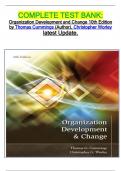 COMPLETE TEST BANK: Organization Development and Change 10th Edition by Thomas Cummings (Author), Christopher Worley latest Update. 	 