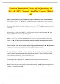 Russian Revolution Exam with Questions&comma; all Solved 100&percnt; Correct &lowbar;Verified Answer &vert;Rated A&plus;