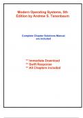 Solutions for Modern Operating Systems&comma; 5th Edition by Tanenbaum &lpar;All Chapters included&rpar;
