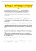 The Russian Revolution Exam with Questions&comma; all Solved 100&percnt; Correct &lowbar;Verified Answer &vert;Rated A&plus;