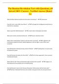The Russian Revolution Test with Questions&comma; all Solved 100&percnt; Correct &lowbar;Verified Answer &vert;Rated A&plus;