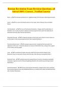 Russian Revolution Exam Revision Questions&comma; all Solved 100&percnt; Correct &lowbar;Verified Answer