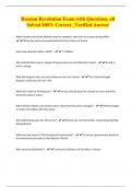 Russian Revolution Exam with Questions&comma; all Solved 100&percnt; Correct &lowbar;Verified Answer