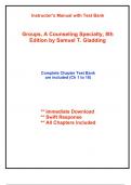Instructor&rsquo;s Manual with Test Bank for Groups&comma; A Counseling Specialty&comma; 8th Edition by Gladding &lpar;All Chapters included&rpar;