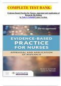 COMPLETE TEST BANK&colon;  Evidence-Based Practice for Nurses&colon; Appraisal and Application of Research 5th Edition by Nola A&period; Schmidt Latest Version&period;