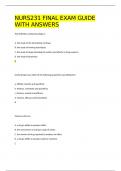 NURS231 FINAL EXAM GUIDE WITH ANSWERS