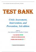 Test Bank for Crisis Assessment, Intervention, and Prevention, 3rd Edition by Lisa Jackson-Cherry, Chapters 1-14