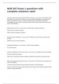 NUR 207 Exam 1 questions with complete solutions rated