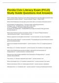 Florida Civic Literacy Exam &lpar;FCLE&rpar; Study Guide Questions And Answers&period;