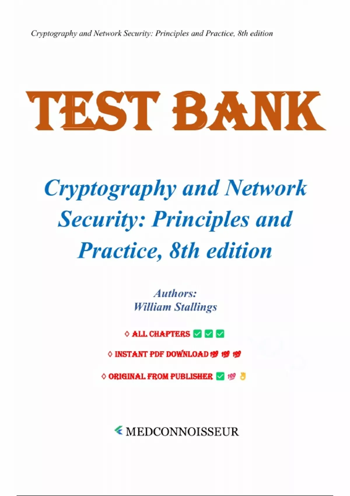 Test Bank - Cryptography and Network Security: Principles and Practice ...