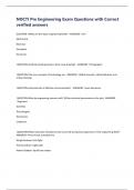 NOCTI Pre Engineering Exam Questions with Correct verified answers