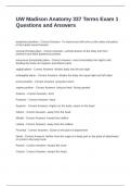 UW Madison Anatomy 337 Terms Exam 1 Questions and Answers