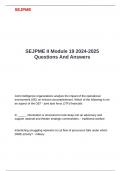 SEJPME II Module 19 2024-2025 Questions And Answers