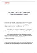 SEJPME II Module 9 2024-2025 Questions And Answers