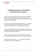 SEJPME II Module 17 2024-2025 Questions And Answers