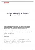 SEJPME II MODULE 12 2024-2025 Questions And Answers