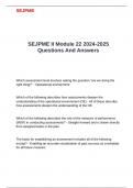 SEJPME II Module 22 2024-2025 Questions And Answers