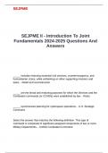SEJPME II - Introduction To Joint Fundamentals 2024-2025 Questions And Answers