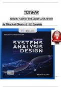  TEST BANK Systems Analysis and Design 12th Edition  by Tilley Scott Chapters 1 - 12&comma; Complete &emsp;