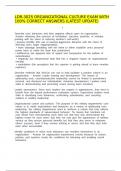LDR-302S ORGANIZATIONAL CULTURE EXAM WITH 100- CORRECT ANSWERS &lpar;LATEST UPDATE&rpar;